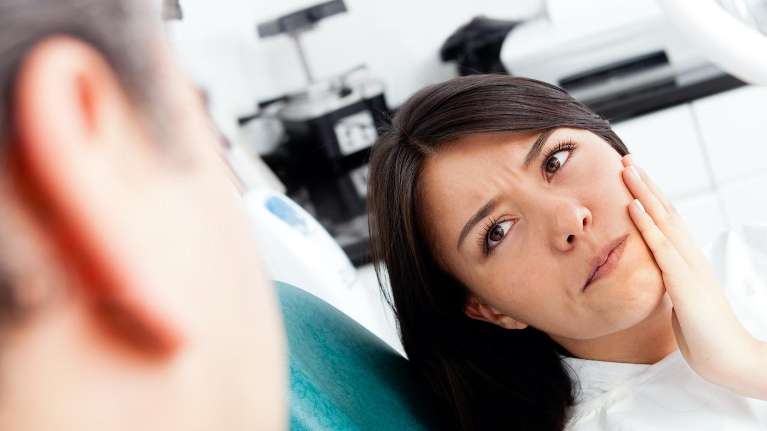 woman at the dentist in mt pleasant sc