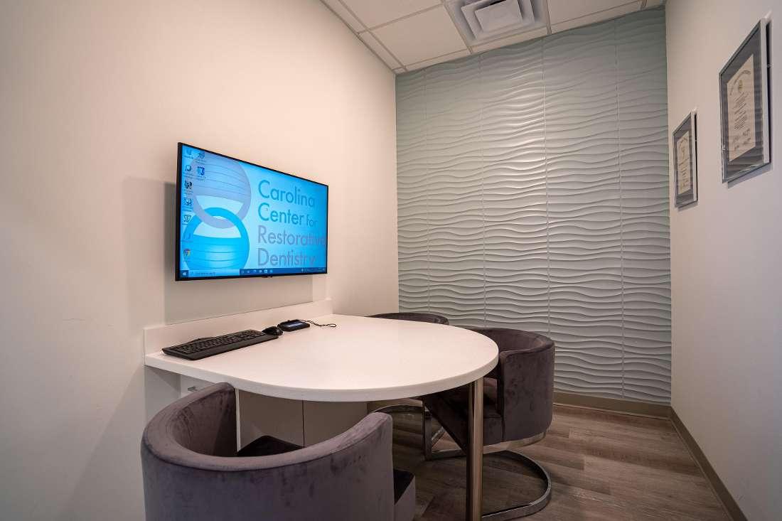Consultation room at prosthodontist in Mt Pleasant, SC
